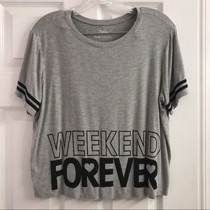 Justice Girl’s Weekend Forever Shirt Gray & Black 18/20